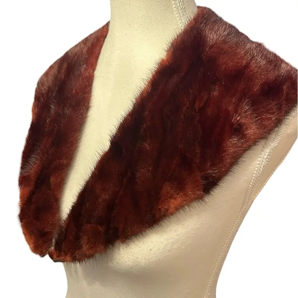 Vintage Brown Fur Collar Scarf